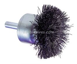 1 1/2" Dia 1/4" Shank Stainless Steel Wire Osborn Crimped End Brush 30020