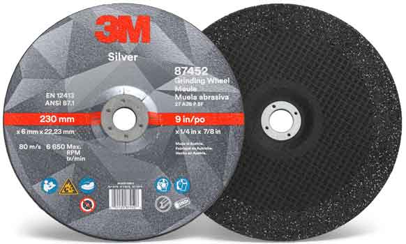 3M&trade; Silver Depressed Center Grinding Wheels Type 27