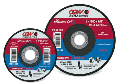 CGW Abrasives Type 27 eXtreme Cut SS™ Ceramic Cutting Wheels