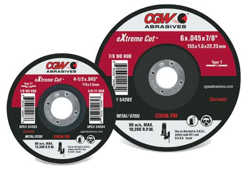 CGW Abrasives Type 27 eXtreme Cut™ Ceramic Cutting Wheels